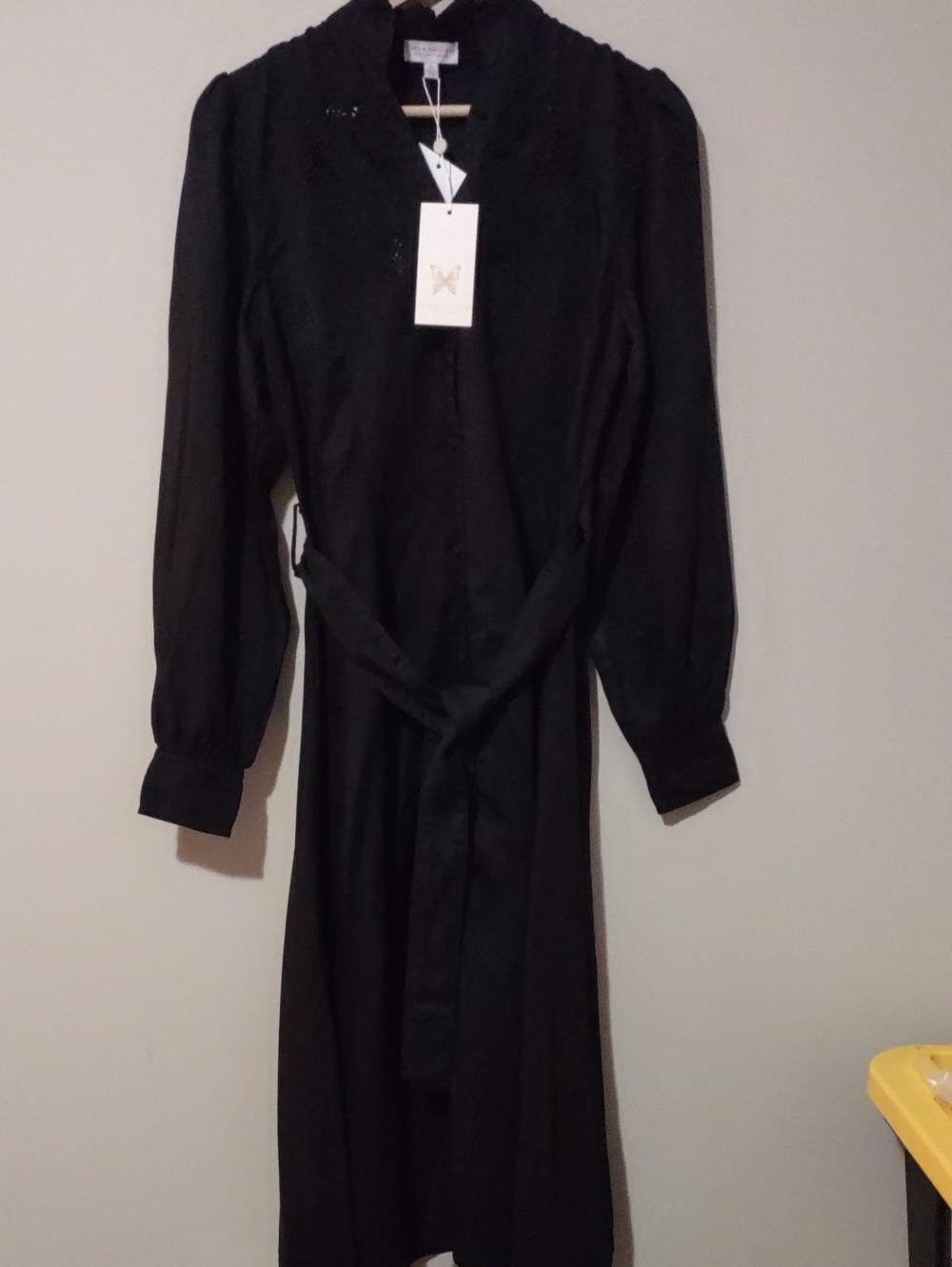 NWT Super Natural by Secret Mission Kennedy Black Tencel Midi Dress M $425